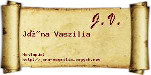 Jóna Vaszilia névjegykártya